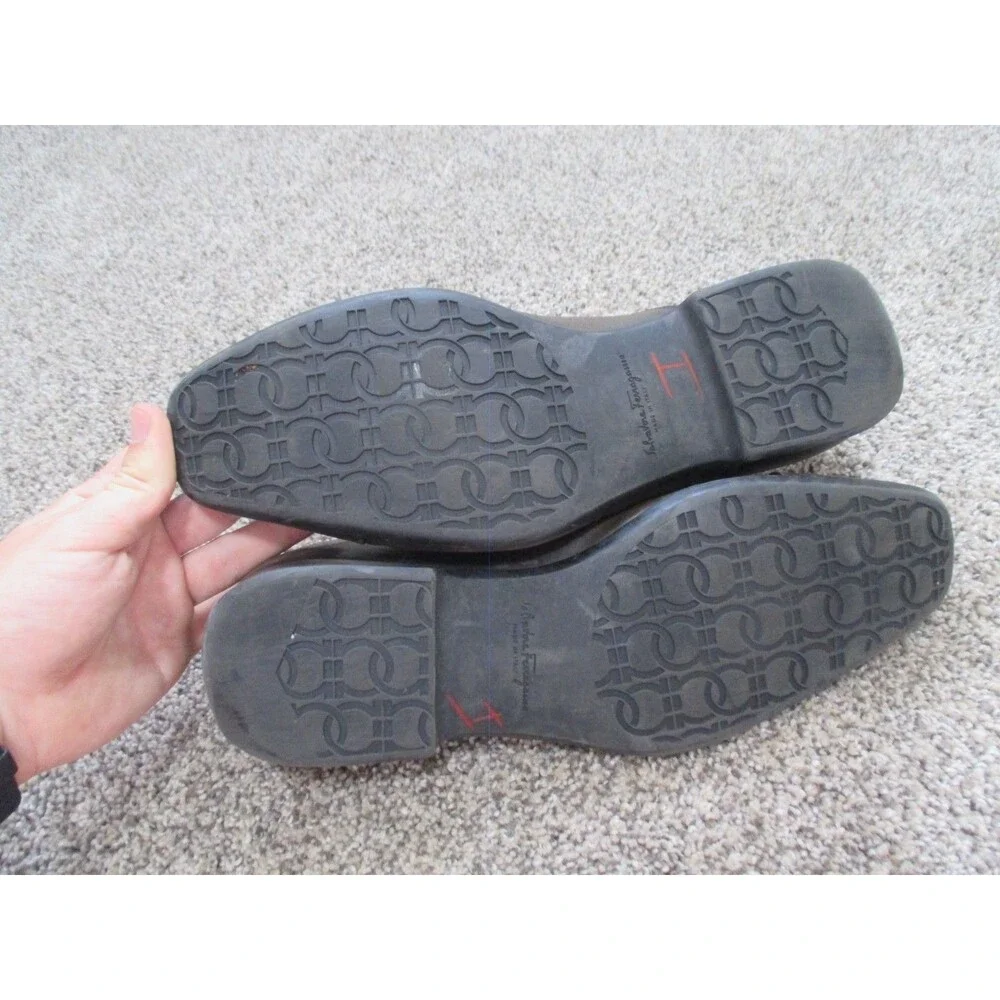 Salvatore Ferragamo Ree Men's Radica Gancini Buckle Slip-on Shoes 9.5 2EE